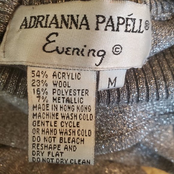 Adrianne Papell Long Grey Shimmer Evening … - Picture 5 of 6